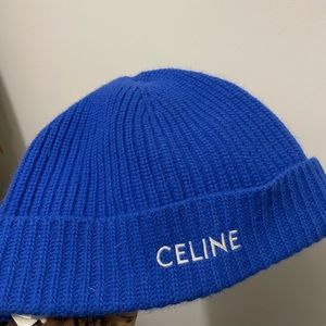 Mens blue Celine beanie